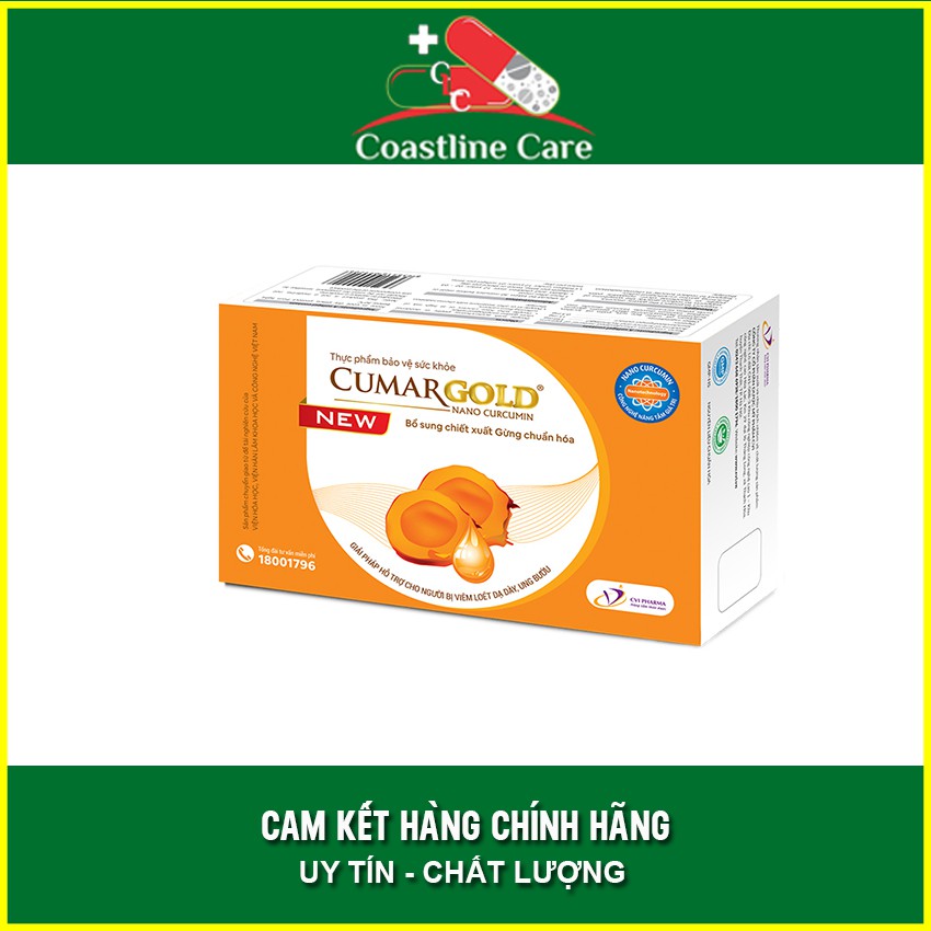 CumarGold Nano Curcumin New - Hỗ Trợ Dạ Dày Chiết Xuất Nghệ Hộp 30 Viên Coastlinecare Pharmacy