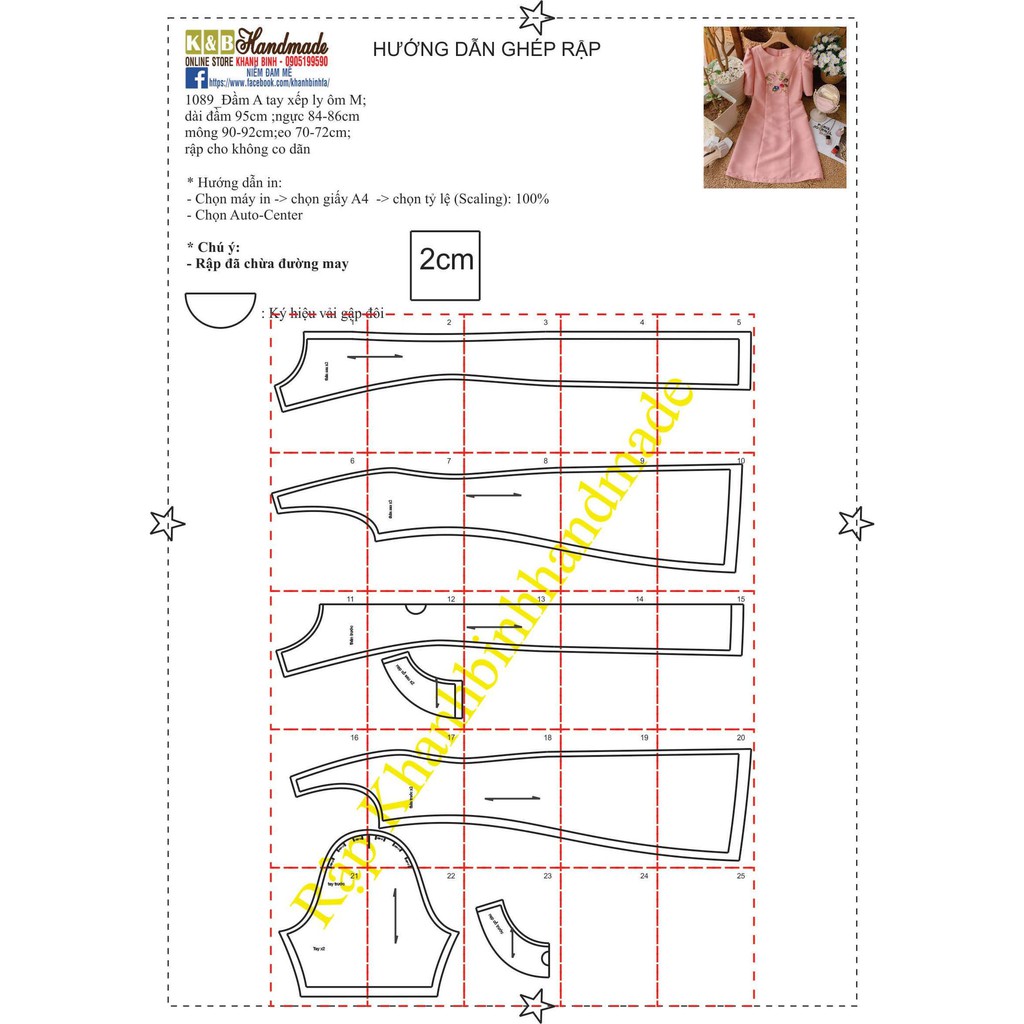 [Mã SKAMA06 giảm 8% tối đa 50K đơn 250K] Rập đầm 7 mảnh dáng A mã 1089- rập giấy A0