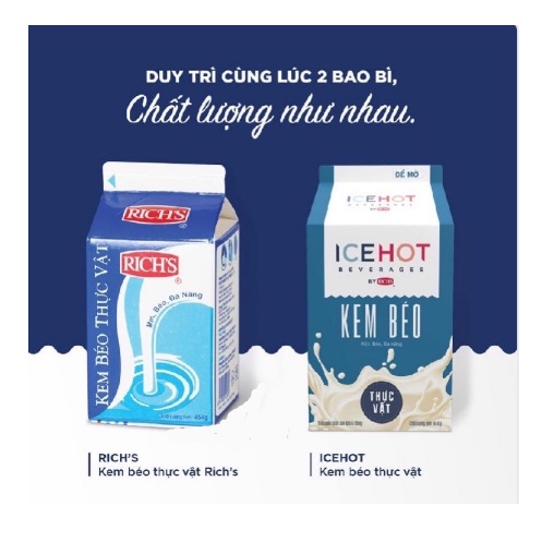 Kem béo thực vật Rich lùn 454g(HOẢ TỐC)