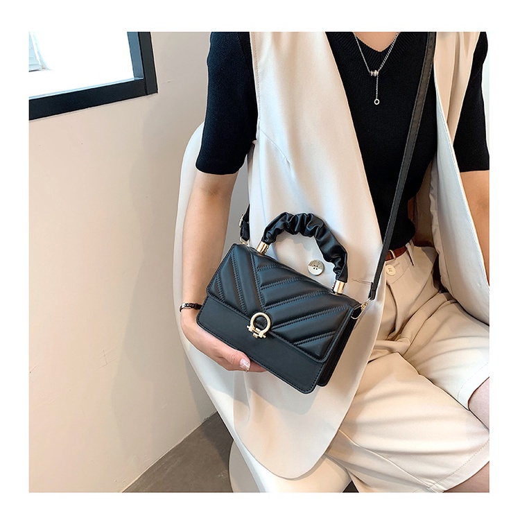 Túi Đeo Vai Hình Vuông Màu Trơn Phong Cách Cổ Điển Thời Trang 2022 Mới Cho Nữ