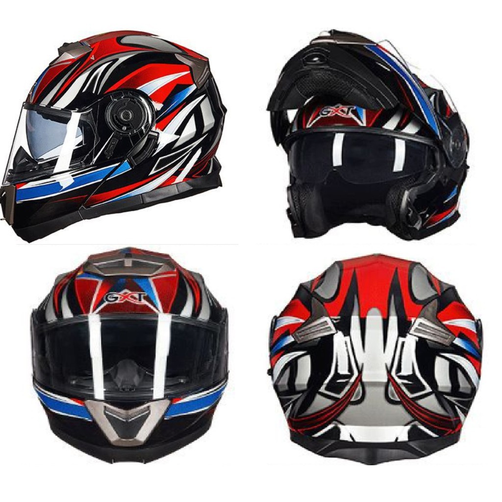 nón bảo hiểm fullface GXT 2018 TQ màu đỏ line xanh