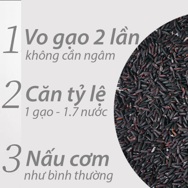 Gạo lứt đen dẻo Điện Biên giảm cân túi 1KG hút chân không