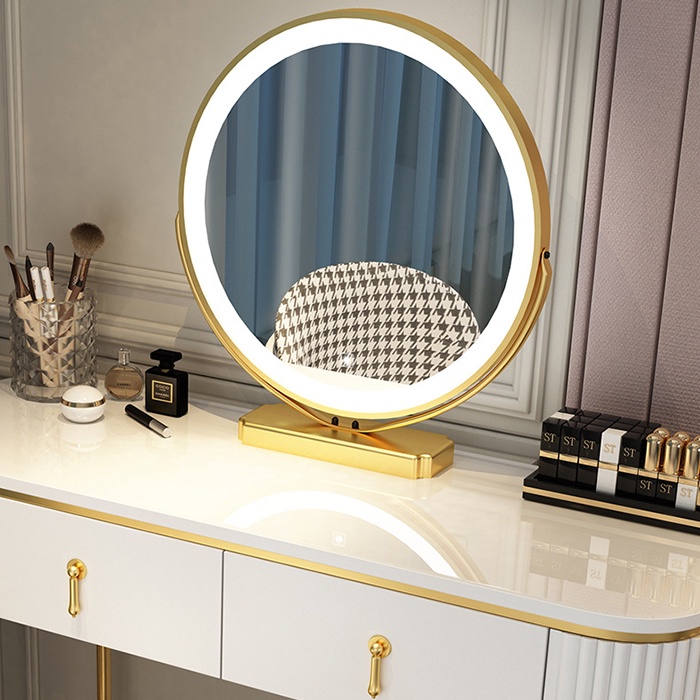 Bàn trang điểm gương đèn led 3 màu cao cấp, bàn phấn luxury tiện ích - Bàn trang điểm nhiều ngăn