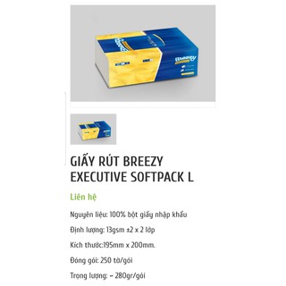 Giấy ăn rút lụa 3 lớp nhãn hiệu Breezy cao cấp 300 tờ/bịch