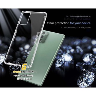 Ốp lưng silicon dẻo trong suốt Samsung Galaxy Note 20, Note 20 Ultra chính hãng Nillkin Nature