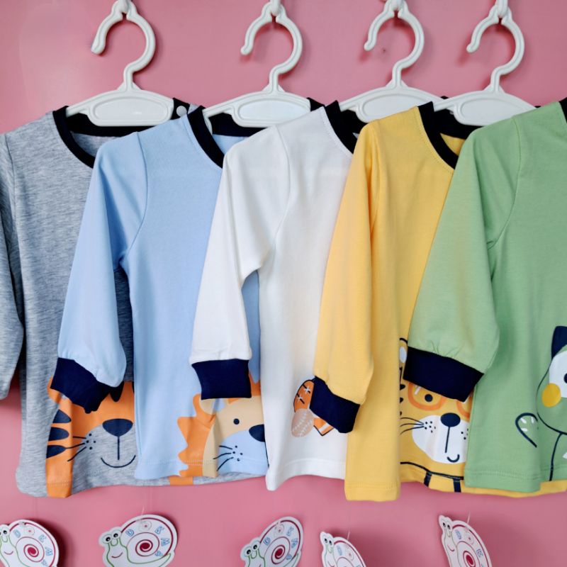 Áo dài tay cài vai bé trai Dokma - chất cotton hữu cơ mềm thoáng, co giãn, thấm hút