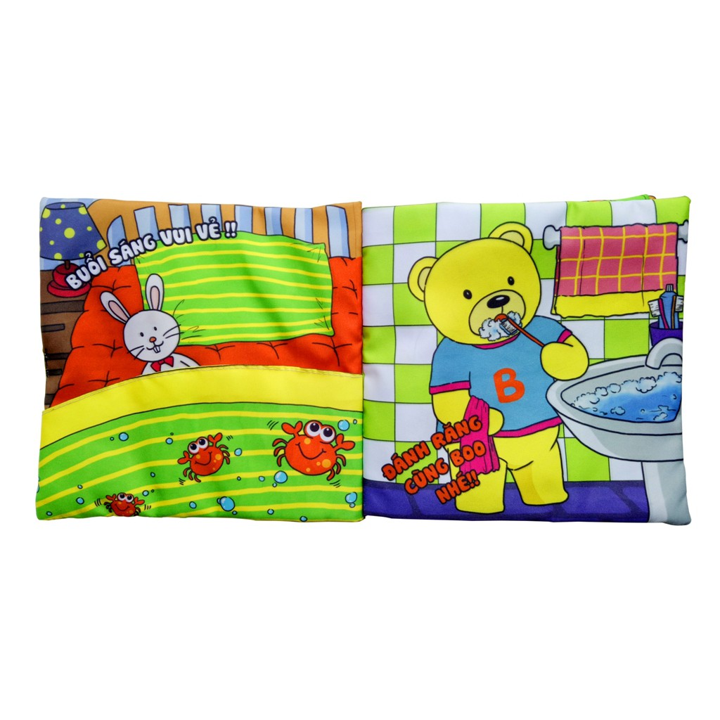 Sách vải Pipo Việt Nam chủ đề một ngày của gấu Boo