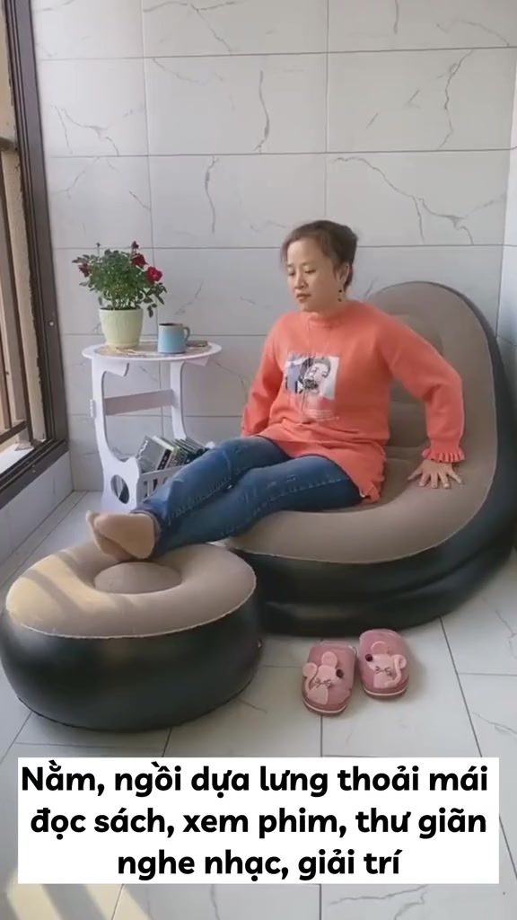 [FREESHIP] Ghế Hơi Tựa Lưng Bọc Nhung Mềm Mịn Êm Ái - Đệm Hơi Lót Chân Cao Cấp - Ghế Sofa Hơi (Không Kèm ) | BigBuy360 - bigbuy360.vn
