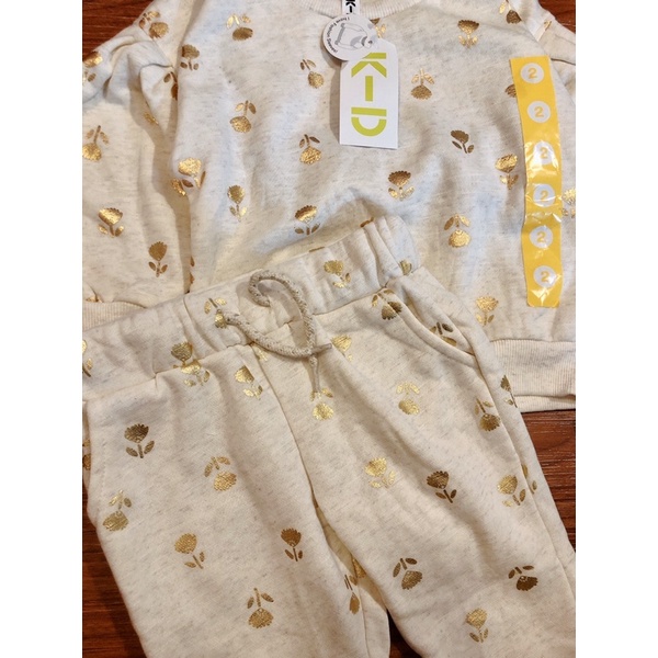 Set bộ nỉ lót bông bé gái 3 màu du xịn