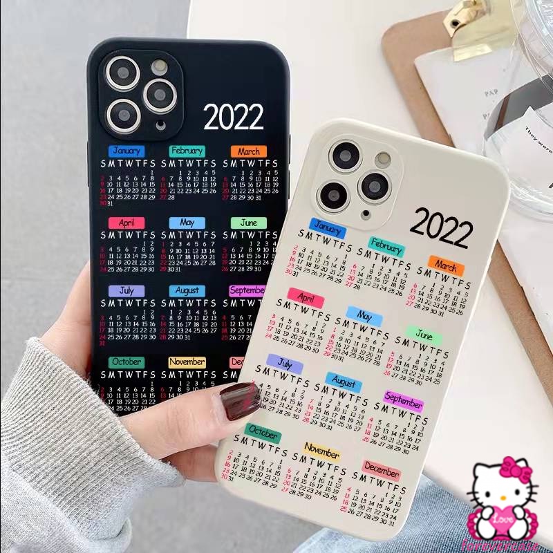 Ốp điện thoại hình lịch năm 2022 thích hợp cho Iphone 13 12 11 pro max xr x xs max 7 8 plus 6 6s se 2020