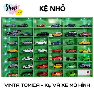 Kệ 35 Ô Trưng Bày Xe Mô Hình Tomica, Hot Wheels Tỉ Lệ 1:64, 1:32 Màu Irish Green