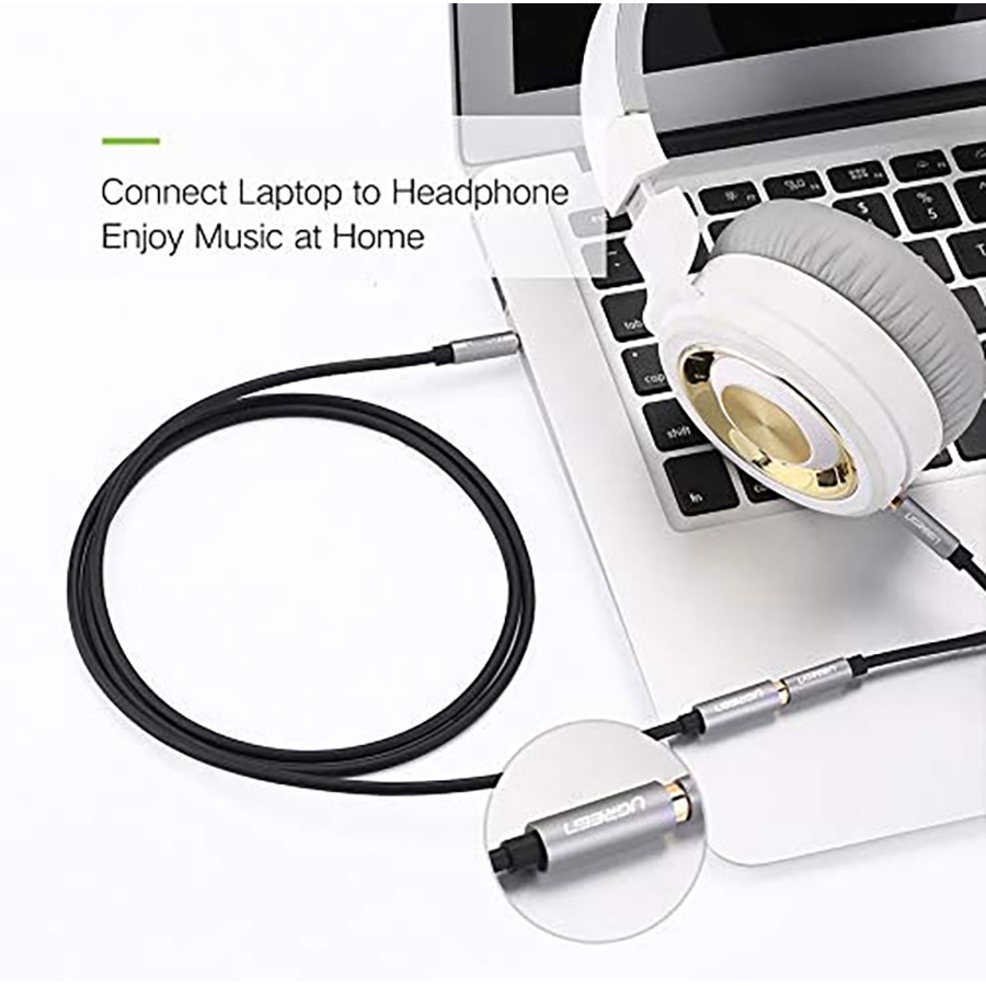 Cáp nối dài loa Ugreen 10782 dài 1m chuẩn Audio 3.5mm chính hãng