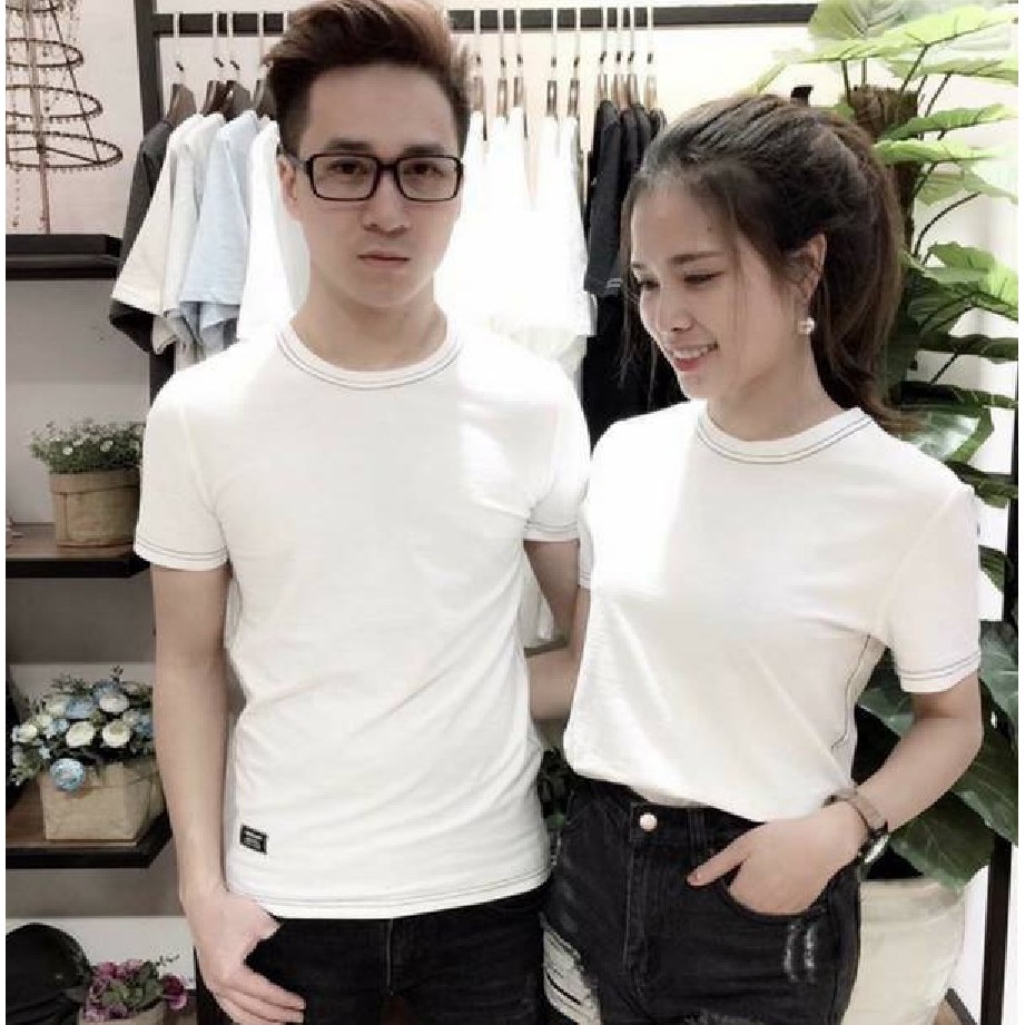 Áo phông viên cổ và thêu chữ đơn giản a2 [tnhung] | BigBuy360 - bigbuy360.vn