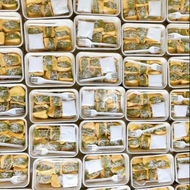 Hộp bã mía nắp pét (100c)