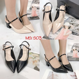 SGH44-1 Giày cao gót nữ gót vuông da mềm hàng công ty siêu đẹp siêu khuyến mãi