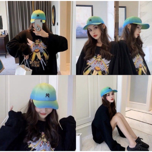 Mũ Lưỡi Trai Chữ M Màu Loang Fashion 386 Phong Cách Ulzzang
