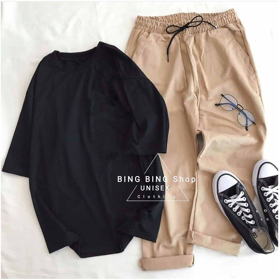 (Set) Quần kaki + Áo Thun Oversize Unisex