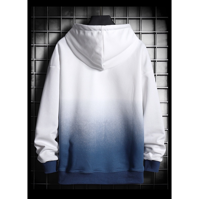 Áo khoác hoodie nỉ Unisex có mũ phong cách Ulzzang phối màu Gradient T80