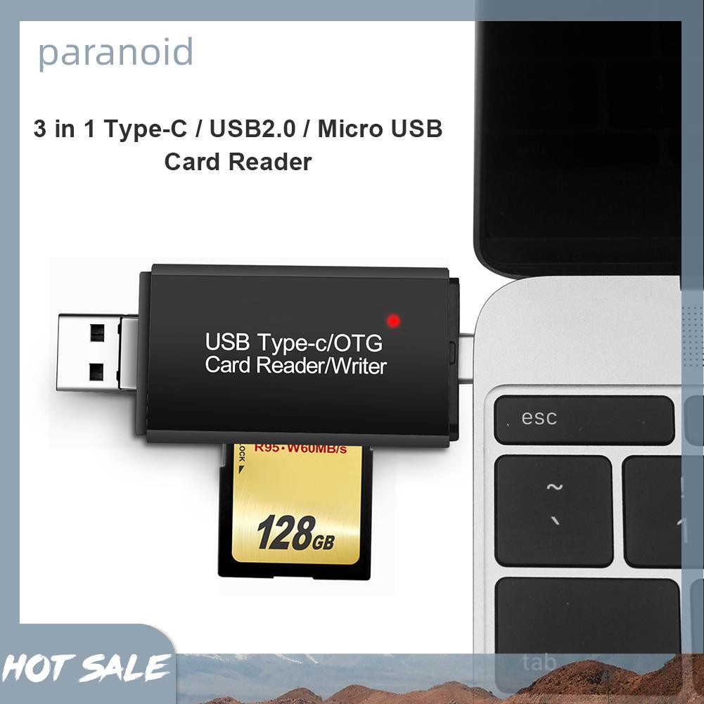 Đầu Đọc Thẻ Nhớ 3 Trong 1 Type-C USB Micro OTG | BigBuy360 - bigbuy360.vn