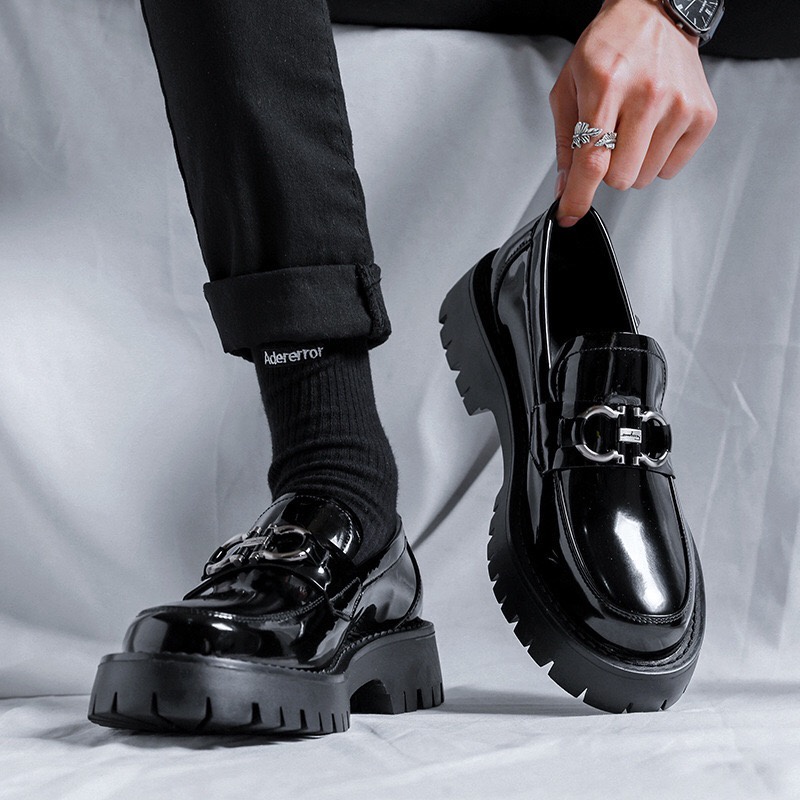 Giày Chunky Loafers nam, Giày da HOMME hiện đại đế đúc tăng 4,5cm chiều cao 21288-R