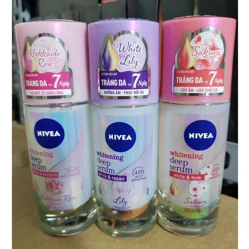 Lăn ngăn mùi NIVEA SERUM giúp dưỡng trắng chuyên sâu 40ml