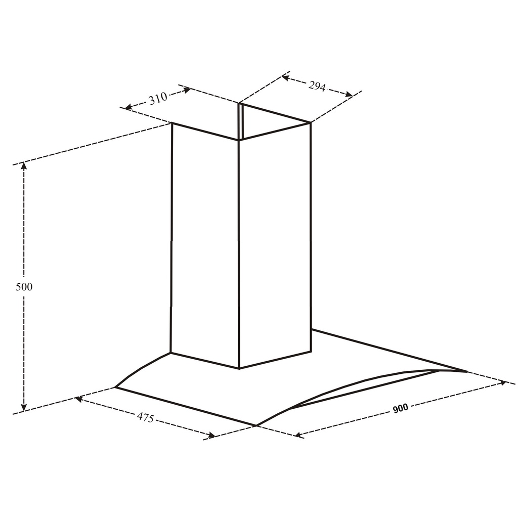 Máy hút mùi kính cong Canzy CZ TB90 (90cm, Máy khỏe, Hút êm, Bảo Hành Chính Hãng 36 Tháng)