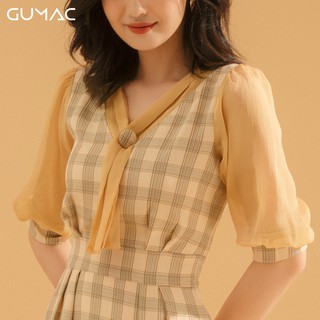 Đầm caro nơ chéo DA754 GUMAC