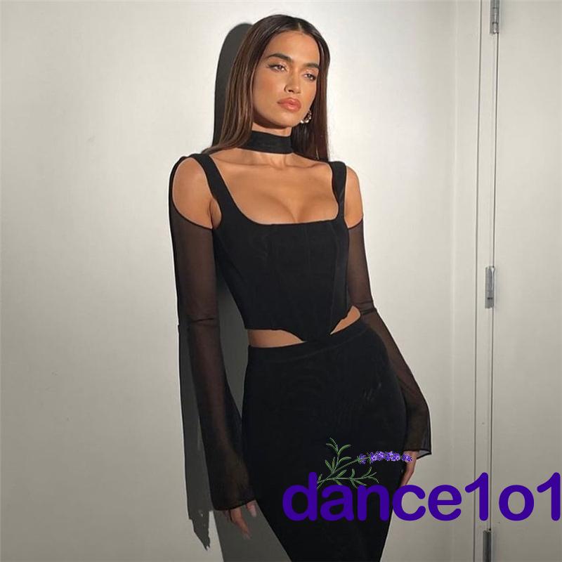 ❥Sh❈Áo Kiểu Ngắn Mỏng Khoét Lỗ Rỗng Cho Nữ