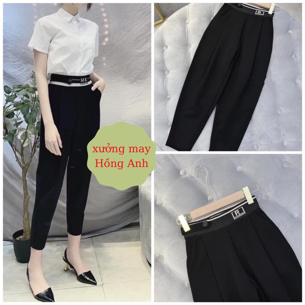 Quần baggy nữ cạp cao co dãn chất umi Hàn công sở nhiều mẫu cạp thời trang đẹp