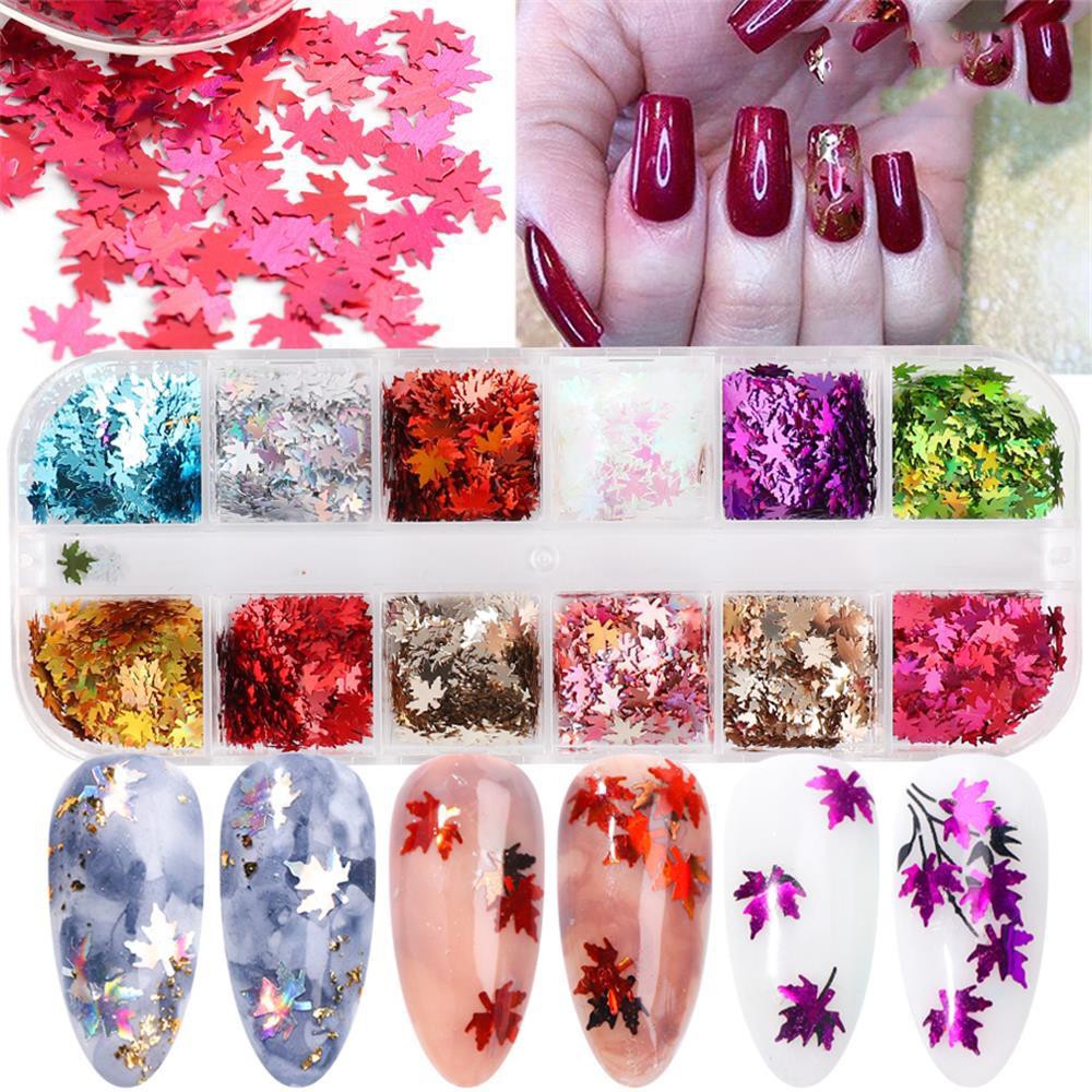 Lá phong ẩn bột trang trí móng làm nail JELIVA