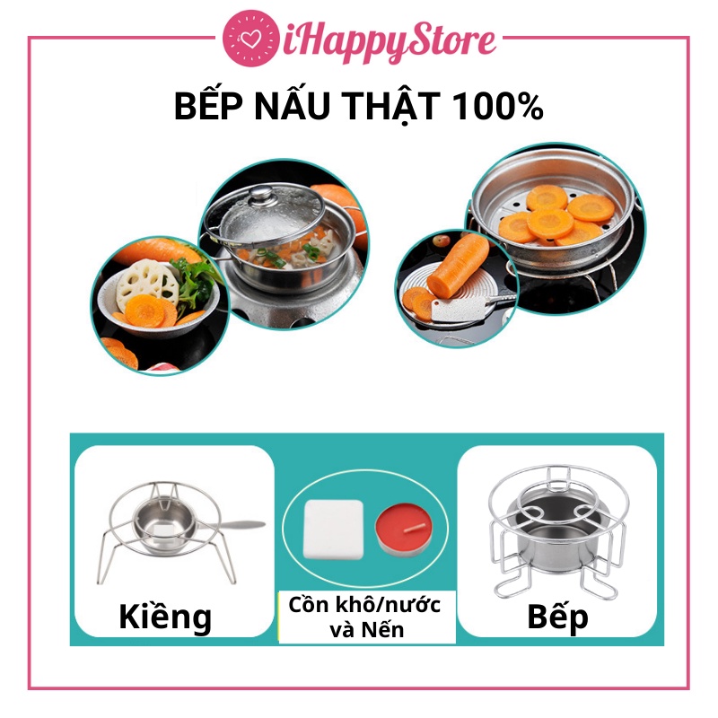 [Nấu Thật] Đồ Chơi Nấu Ăn Mini Cho Bé Gái, Bé Trai Bằng Inox - iHappyStore