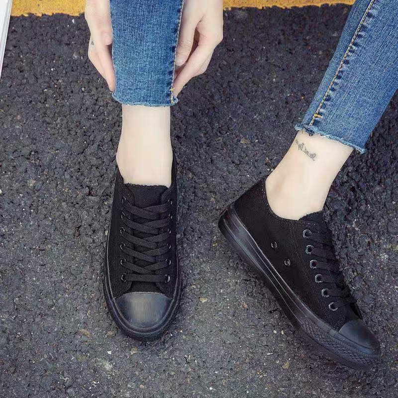 Giày MWC 0167 - Giày Thể Thao Nữ Vải Canvas, Giày Sneaker Đế Thấp Năng Động Cá Tính