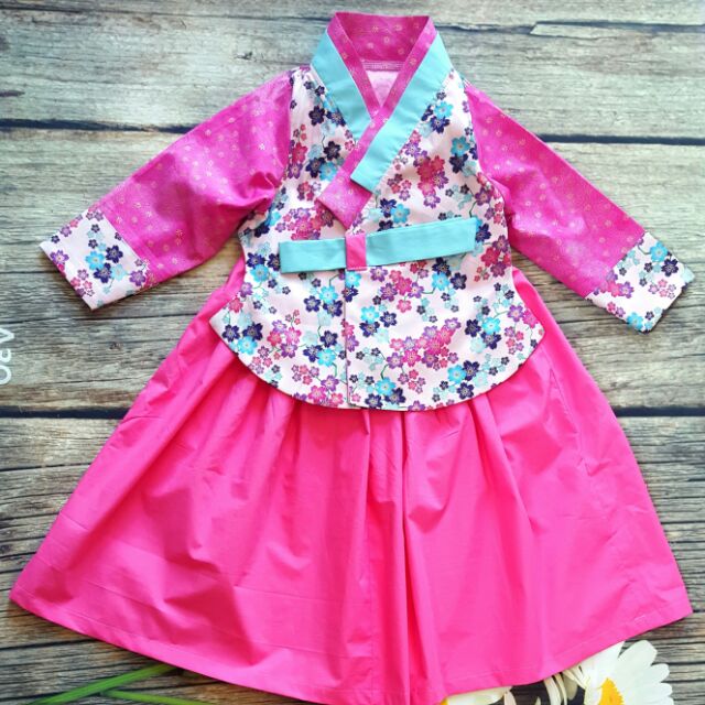 Hanbok hoa đào hồng