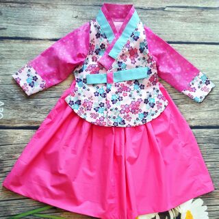 Hanbok hoa đào hồng