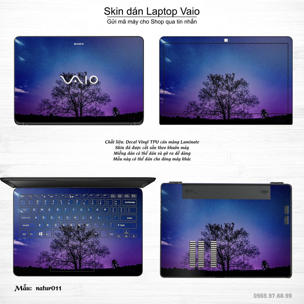 Skin dán Laptop Sony Vaio in hình thiên nhiên (inbox mã máy cho Shop)