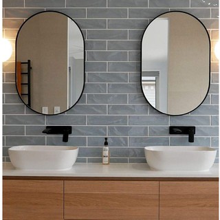 Gương Viền Thép Hình Con Nhộng Sơn Tĩnh Điện Cao Cấp, Gương Phòng Tắm Kt 50x70cm