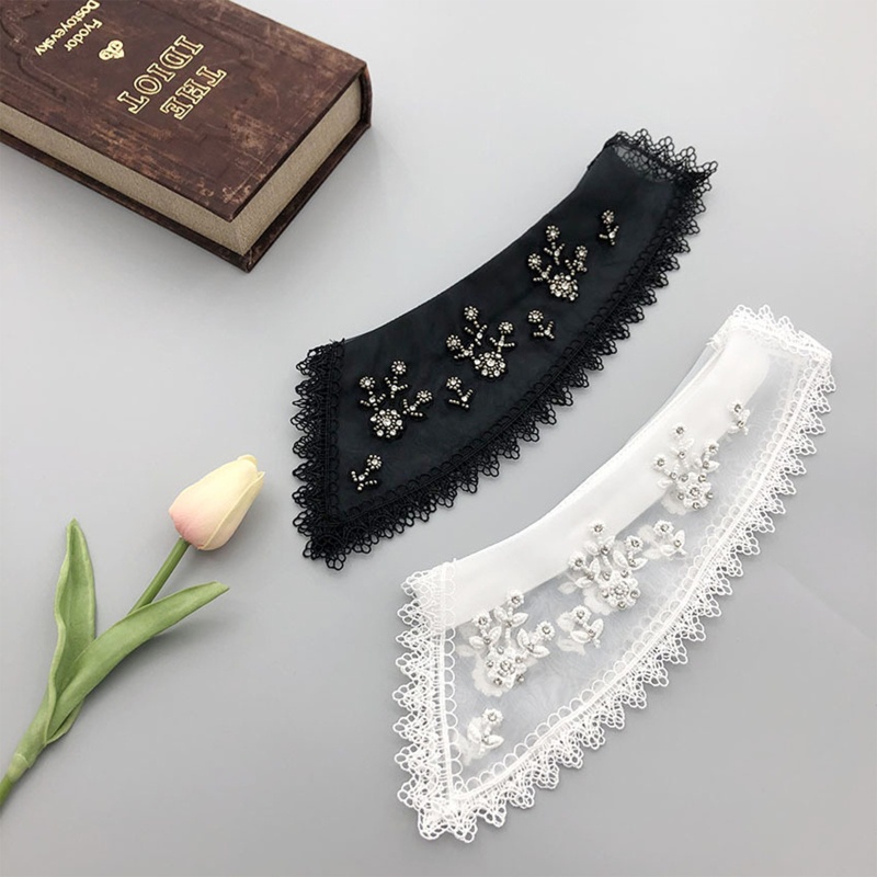 Cổ Áo Rời Giả Hai Lớp Họa Tiết Hoa Thời Trang Hàn Quốc Cho Nữ