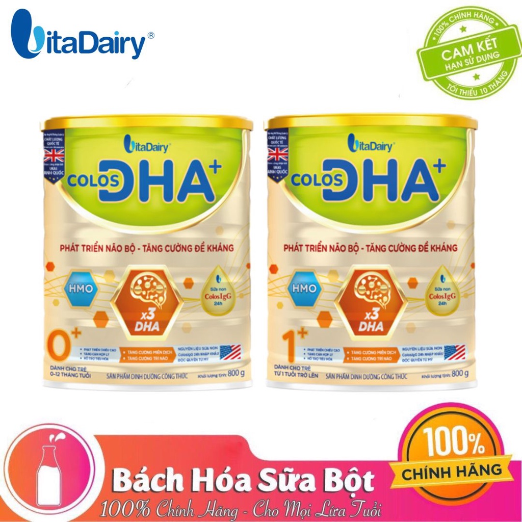 Sữa bột Vitadairy Colos DHA+ số 0+/ số 1+ (lon 800G)