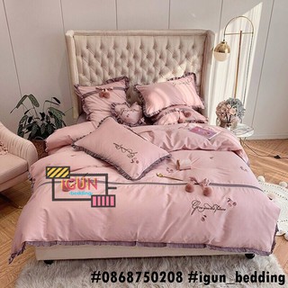 set BÔNG TIM TÌNH YÊU HỒNG bộ Chăn Ga Gối CƯỚI  LỤA thêu cao cấp