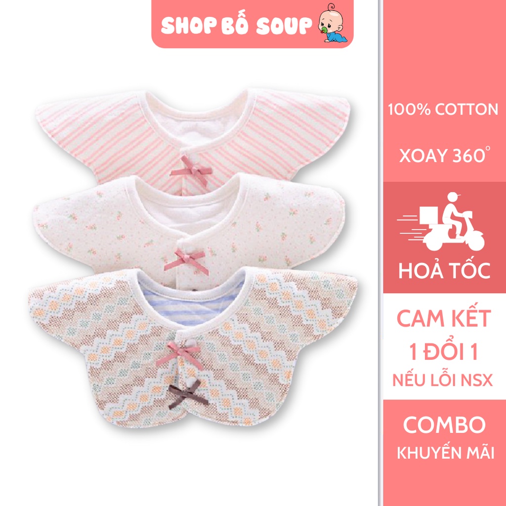 Yếm tròn xoay yếm dãi 360 Heepte cho bé chất liệu cotton mềm mịn