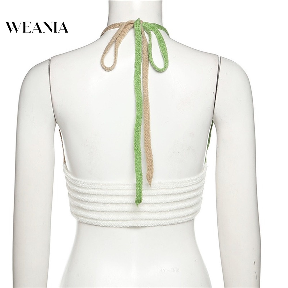 Áo Croptop Dệt Kim Hở Lưng Cổ Chữ V Thời Trang Mùa Hè Mới