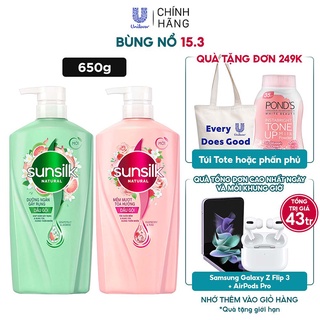 Dầu gội Sunsilk Natural 650g giúp ngăn gãy rụng