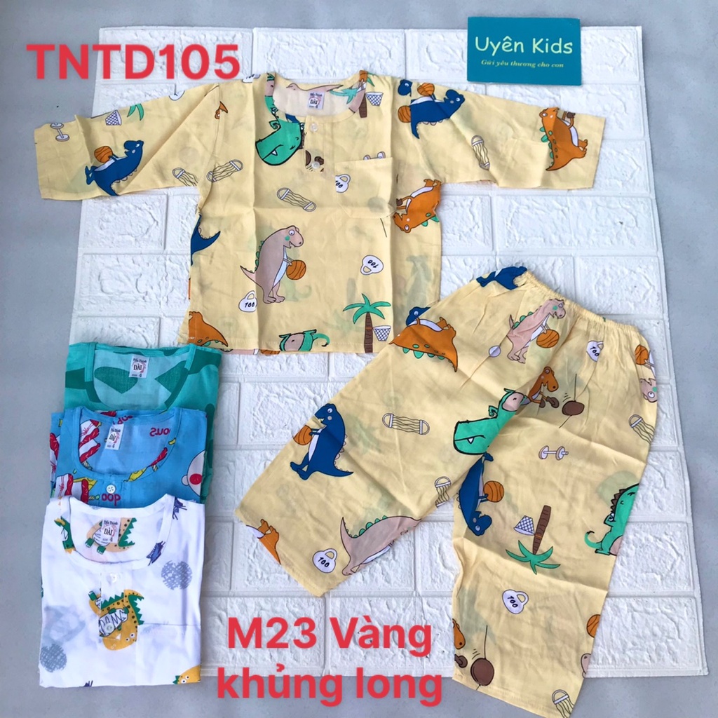 Bộ dài vải tole lanh loại 1 hoạt hình cho bé trai