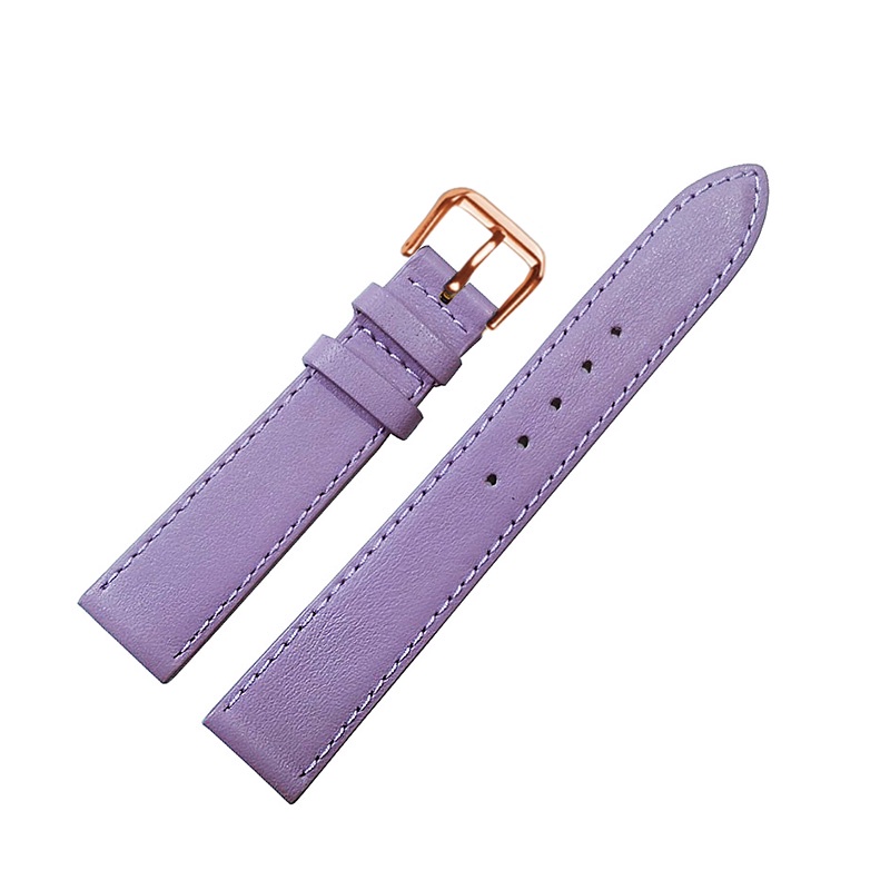 {Xanh Dương/Tím} Dây da đồng hồ nam nữ DA BÒ THẬT 2 LỚP MỎNG, SIÊU DẺO BO-03 KHÓA CÀI size 12 - 14-16-18 - 20mm