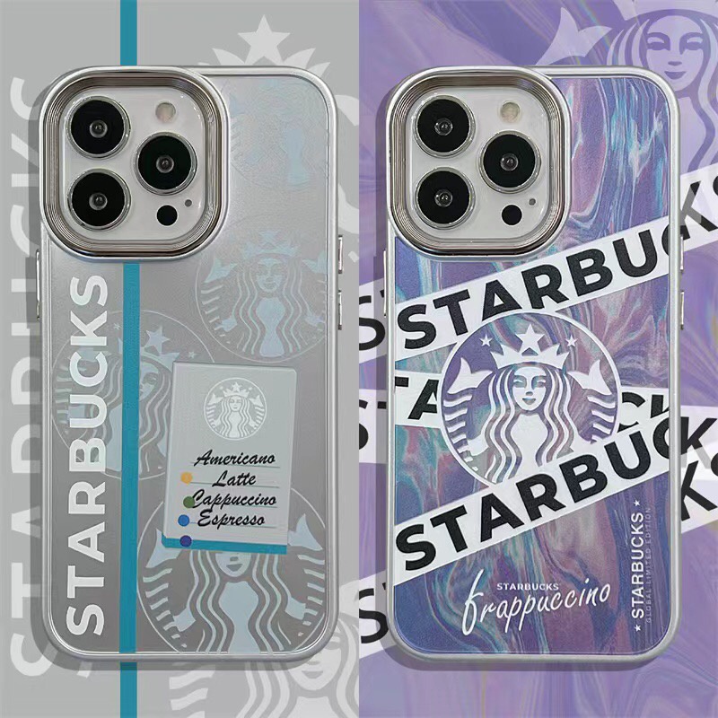 Ốp Điện Thoại Họa Tiết Starbucks Viền Màu Tương Phản Chống Sốc Cho iphone13.13pro.13proMax.iphone12.12pro.11Plus 7Plus XS Xr3Pro.13proMax.iphone12.12pro.12Promax Iphone11Plus X XS xr XS Max