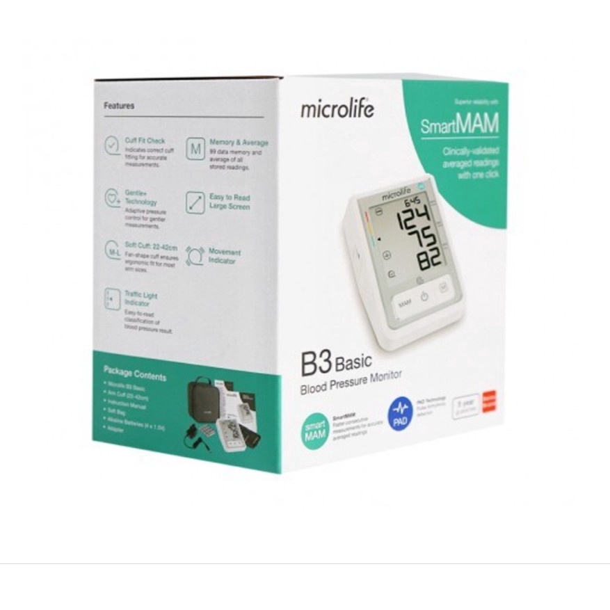 Máy đo huyết áp MICROLIFE B3 Basic công nghệ MAM thông minh đo 2 lần