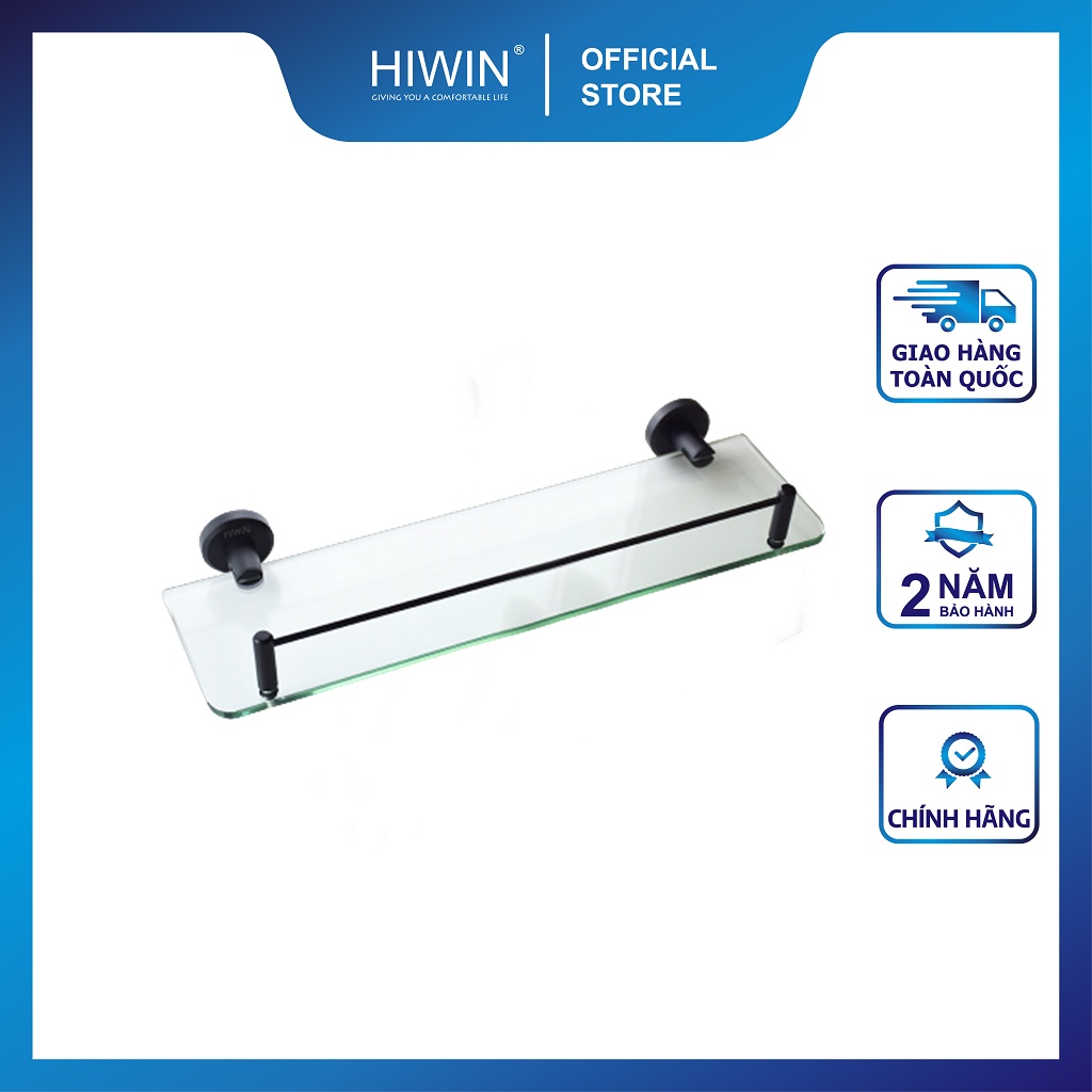 Kệ kính đơn phòng tắm inox 304 mạ đen HIWIN Y-541A