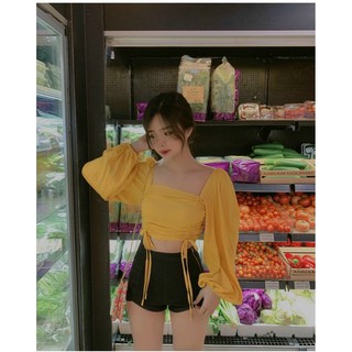 ÁO CROP RÚT DÂY (KÈM HÌNH THẬT)