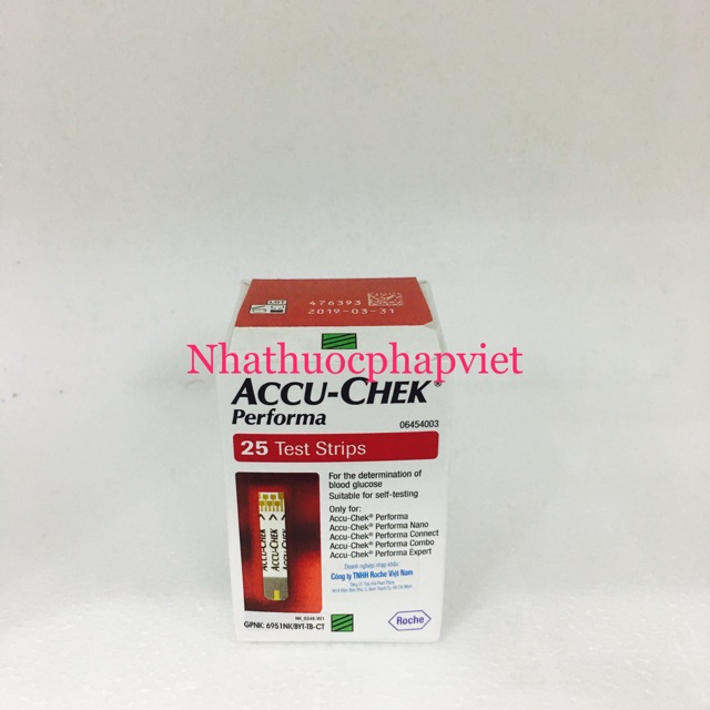 Que thử tiểu đường Accu check performa 25 que