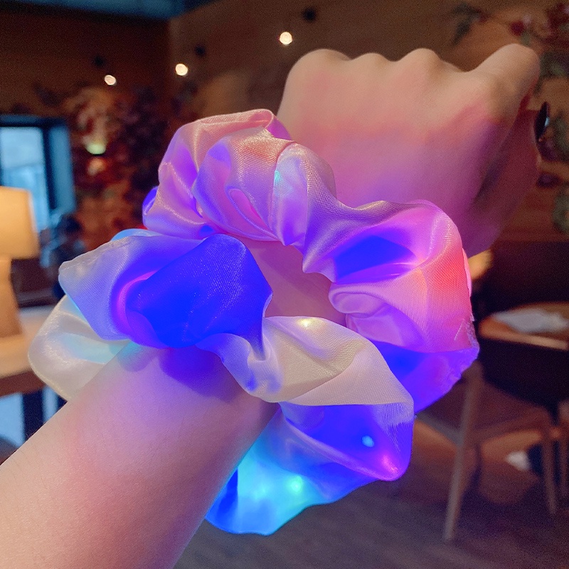 Cột Tóc Vải Scrunchies LED Galaxy Phong Cách Đường Phố Nhiều Mẫu
